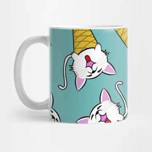 Cute Kawaii Cat in Ice Cream Cone Random Pattern Mug
